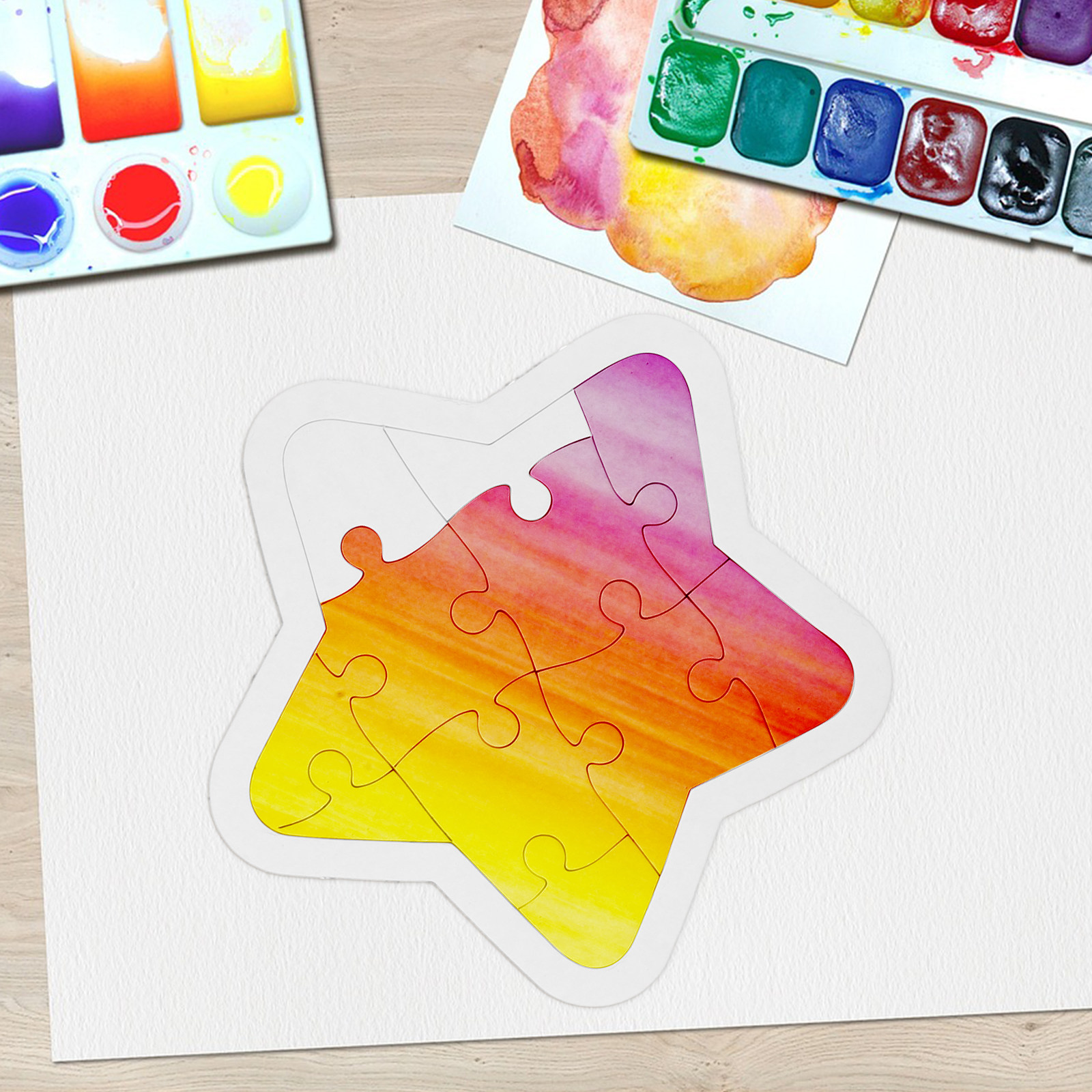 6Pcs Cartoon Blank DIY Drawing - Puzzle Blank White avaliação e preço