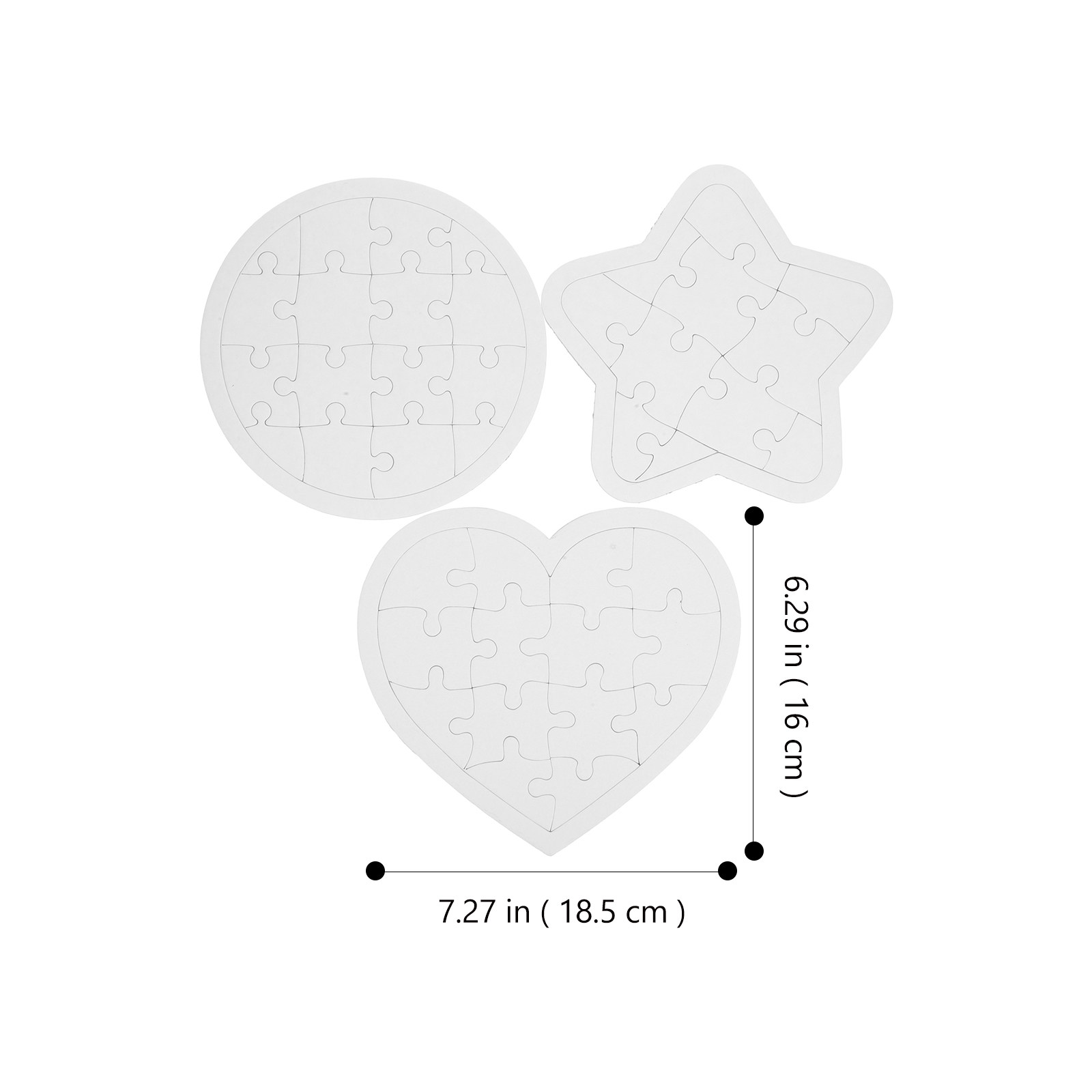 6Pcs Cartoon Blank DIY Drawing - Puzzle Blank White avaliação e preço