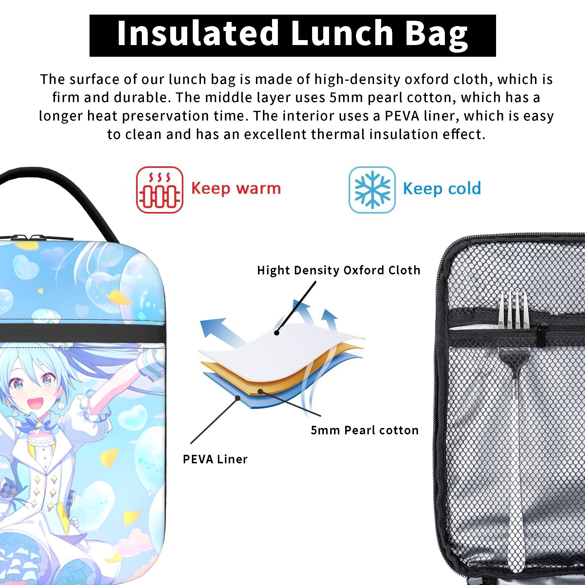 Hatsune Miku Trained Insulated - Tote Bag Sublimation avaliação e preço